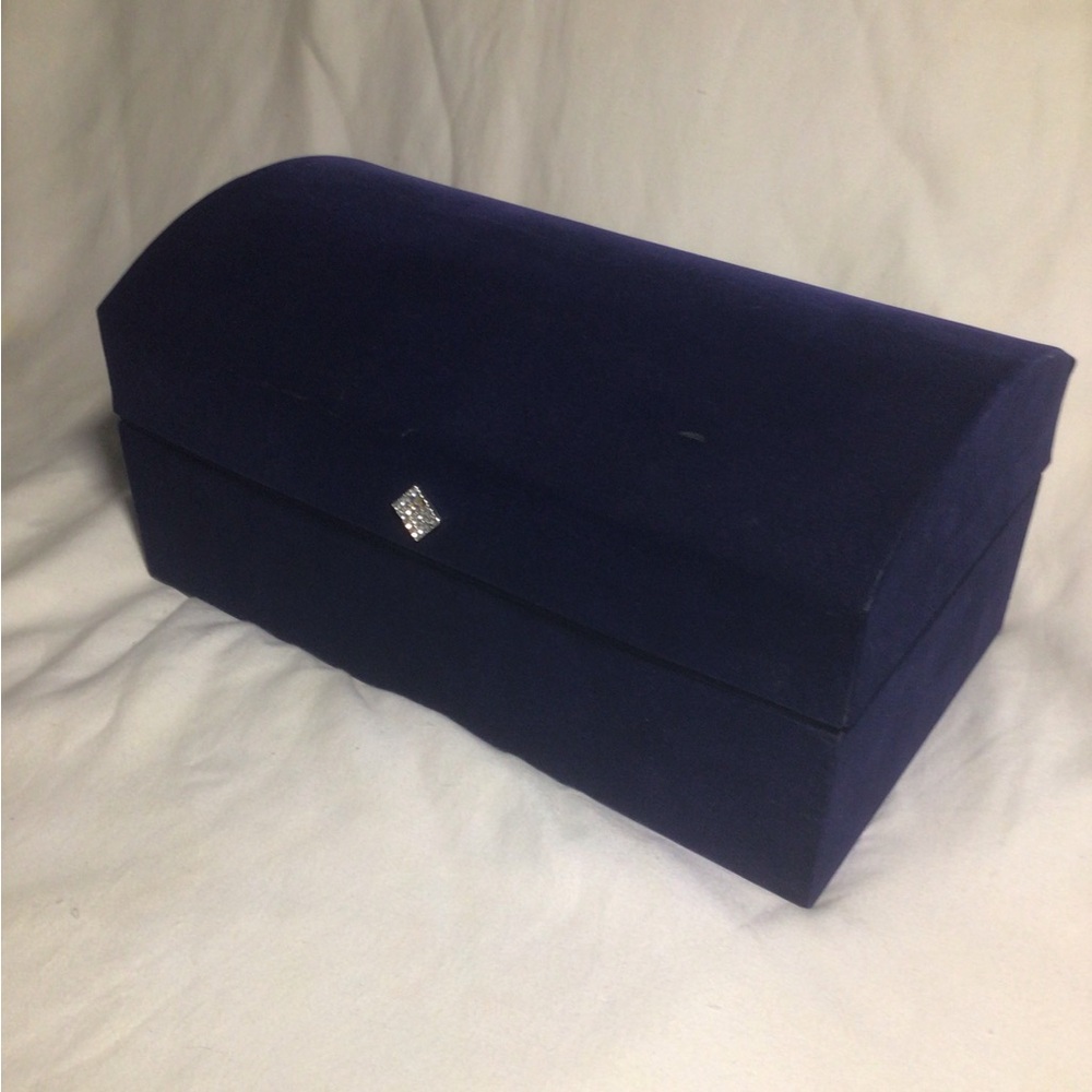 Blue Velvet Jewelry Box 12”x6”x7”